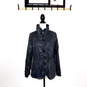 Gap BodyFit Lightweight Windbreaker Jacket Black Zip Front | Women’s Size L